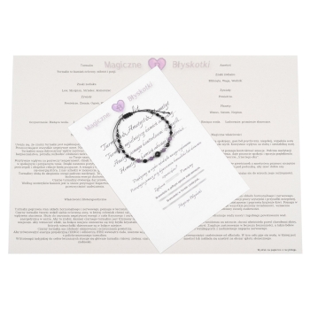 Bransoletka celebrytka czarny TURMALIN AMETYST HEMATYT ochrona i spokój